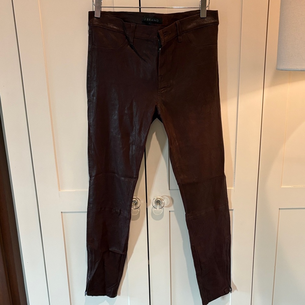 J Brand size 31 Cognac Lamb Leather Pants